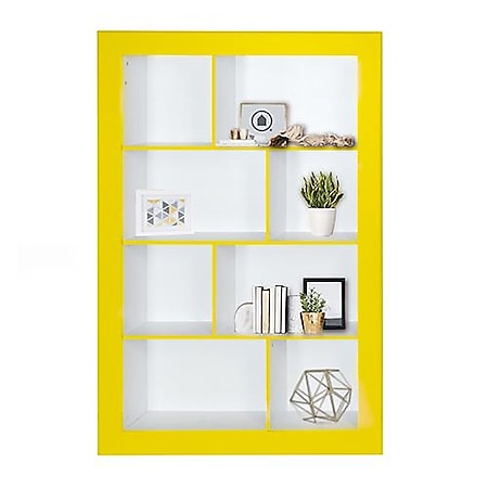 Frame - Bücherregal, Regal, Büroregal mit vielen Fächern in asymmetrischer  Anordnung und farbigen Rahmen und Kanten bei Marktkauf online bestellen