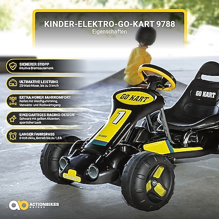 Kinder-Elektro-Go-Kart 9788, Bremsautomatik, 25 Watt, 6 Volt 7 Ah-Batterie,  Vorwärts-/Rückwärtsgang bei Marktkauf online bestellen