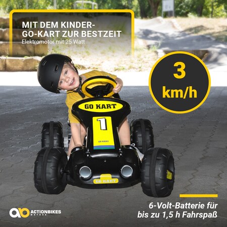 Kinder-Elektro-Go-Kart 9788, Bremsautomatik, 25 Watt, 6 Volt 7 Ah