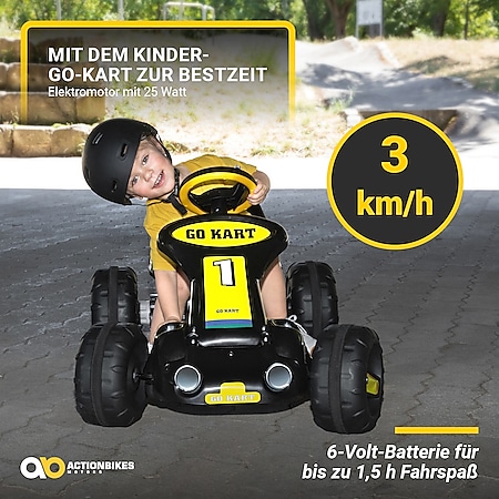 Kinder-Elektro-Go-Kart 9788, Bremsautomatik, 25 Watt, 6 Volt 7 Ah
