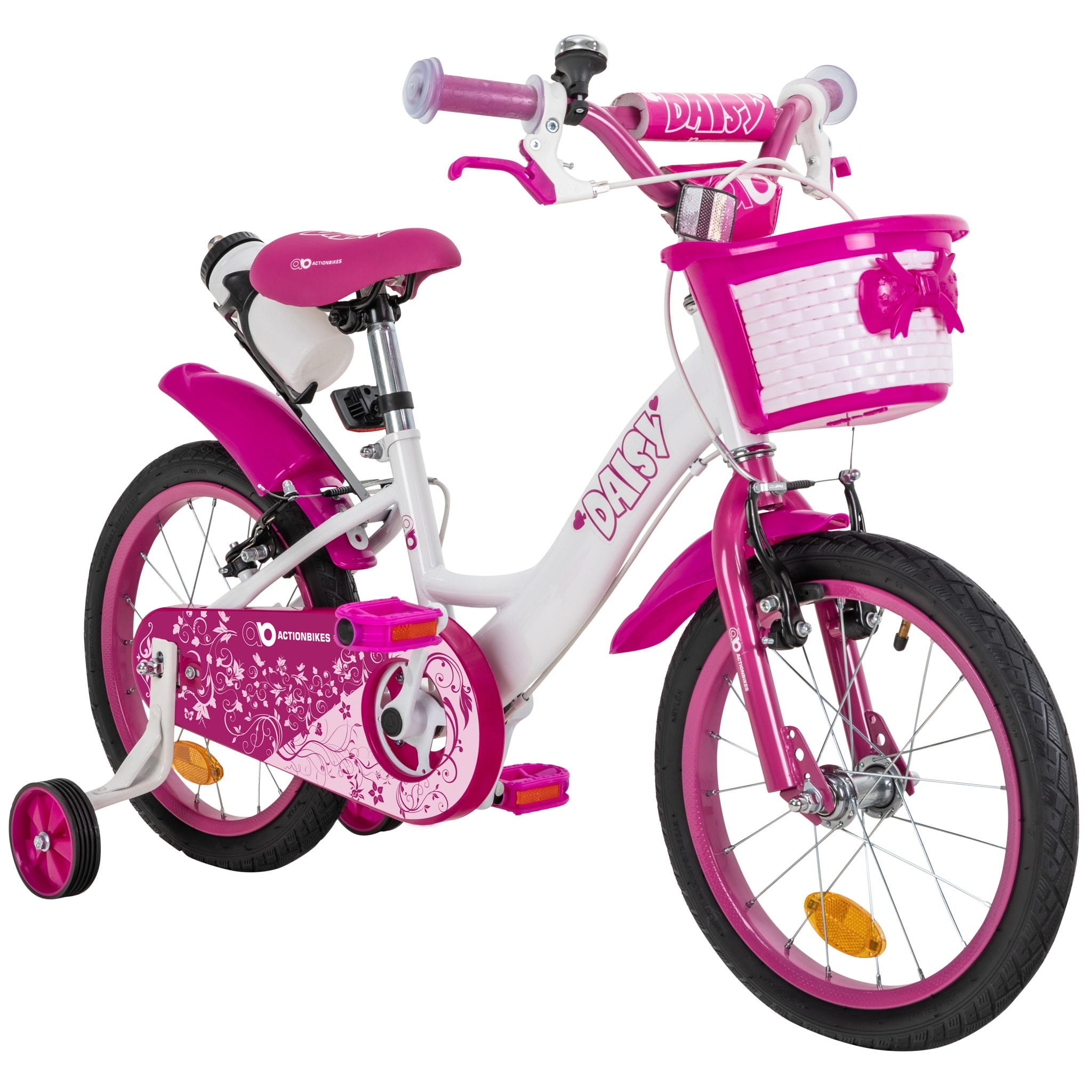 Rosa Kinderbike 5-8 Jahre 16 Zoll Kinderfahrrad Mit Sttzrdern - Rosa  Hhenverstellbar Jungen Mdchen Bike Outdoor Sportlich Sicher