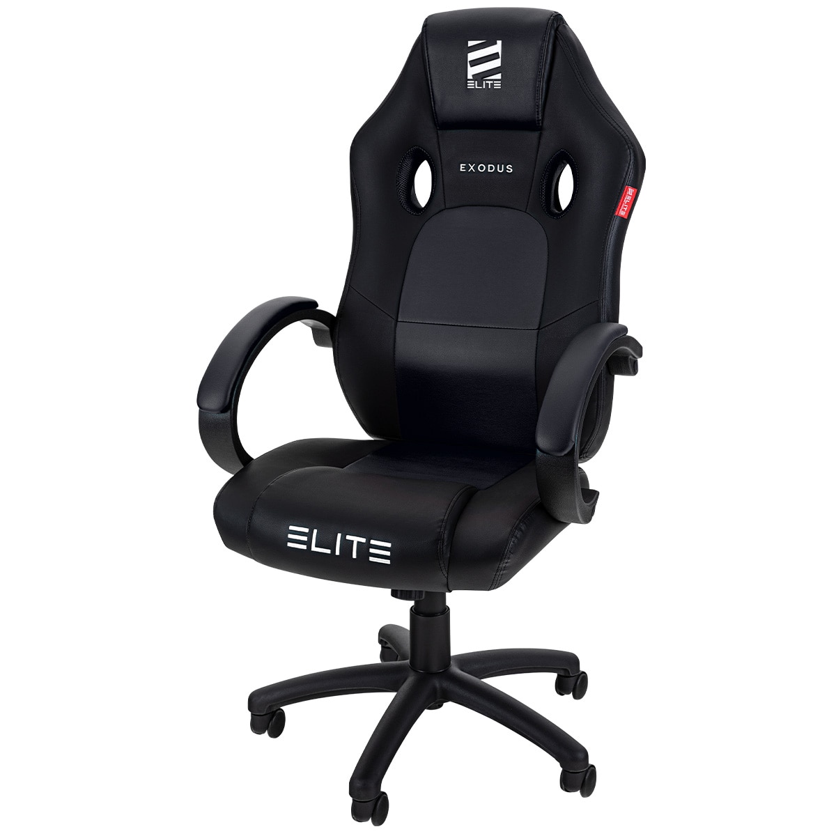 ELITE Gaming-Stuhl EXODUS, Memory-Schaum, extra hohe R&uuml;ckenlehne, Wippmechanik, Armpolster, MG100 (Schwarz) 