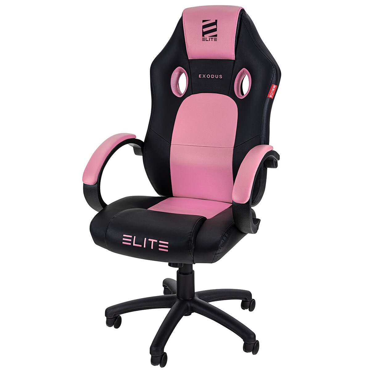 ELITE Gaming-Stuhl EXODUS, Memory-Schaum, extra hohe R&uuml;ckenlehne, Wippmechanik, Armpolster, MG100 (Schwarz/Pink) 
