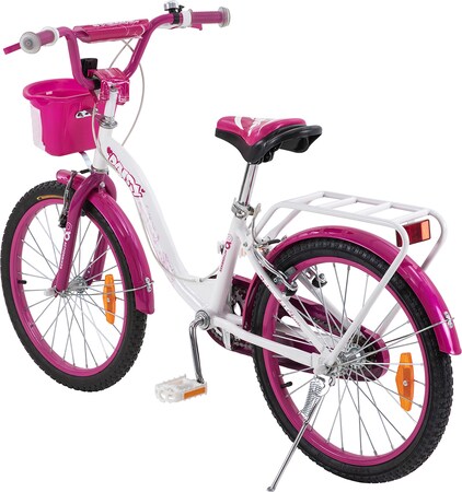 Actionbikes Kinderfahrrad Daisy 20 Zoll, pink, V-Brake-Bremsen,  Antirutschgriffe, Kettenschutz, Korb (Classic)