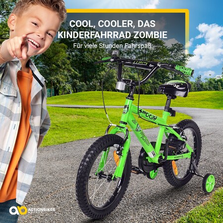 Actionbikes Kinderfahrrad Zombie 16 Zoll, V-Brake-Bremsen
