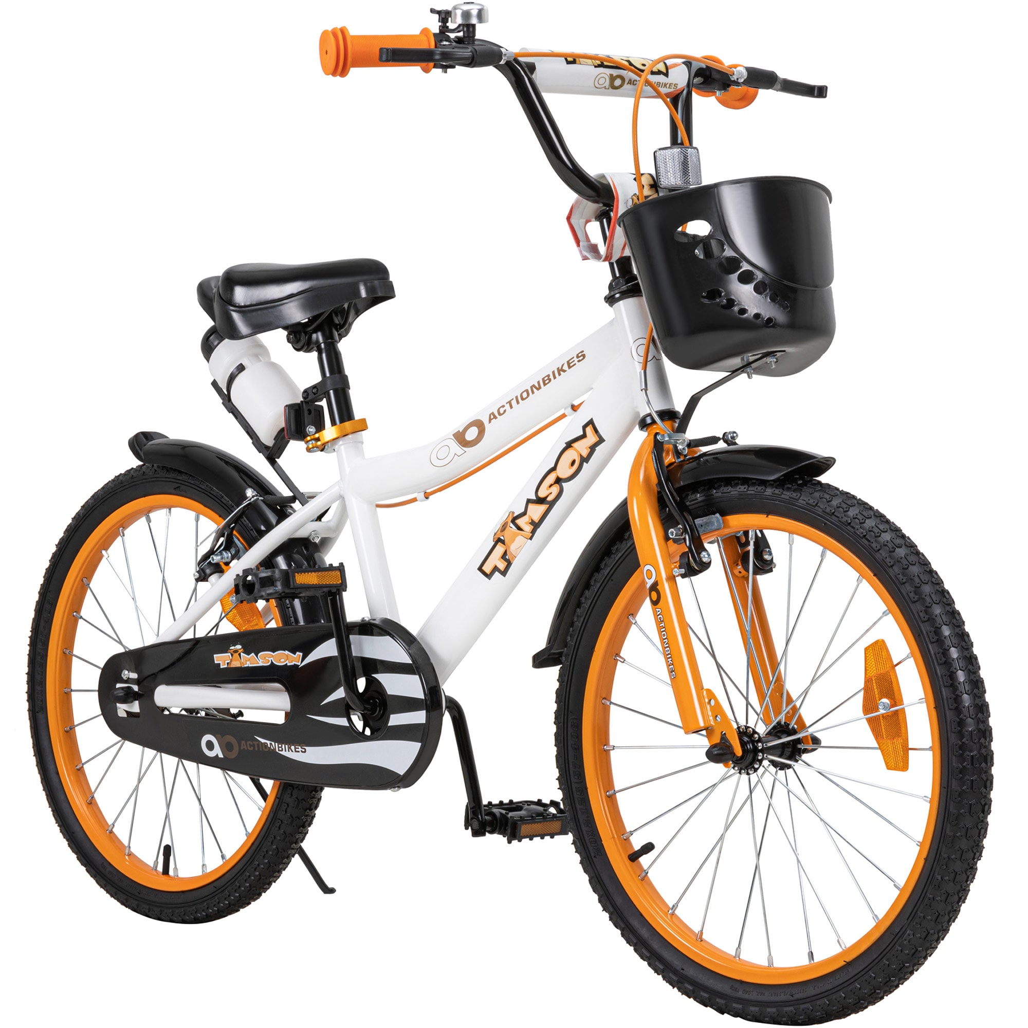 Actionbikes Kinderfahrrad Timson 20 Zoll, V-Brake-Bremsen, h&ouml;henverstellbar, Fahrradst&auml;nder, Korb 