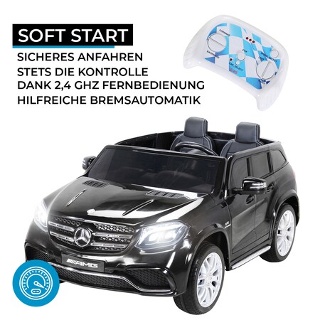 Kinder-Elektroauto Mercedes GLS63, 2-Sitzer, Allrad, 4 x 45 Watt,  Fernbedienung, LEDs, EVA-Reifen (Schwarz) bei Marktkauf online bestellen