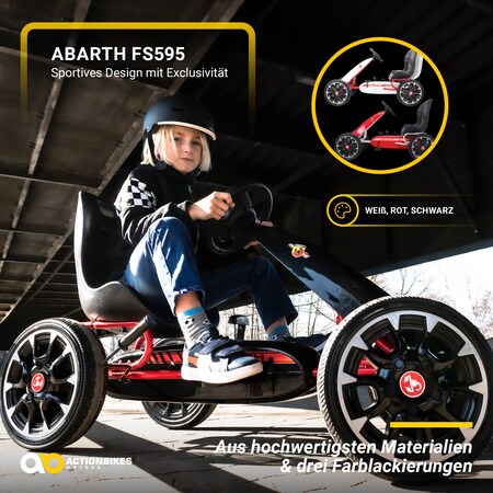 Kinder Pedal Go Kart Abarth FS595 Lizenziert (Weiß) bei Marktkauf online  bestellen