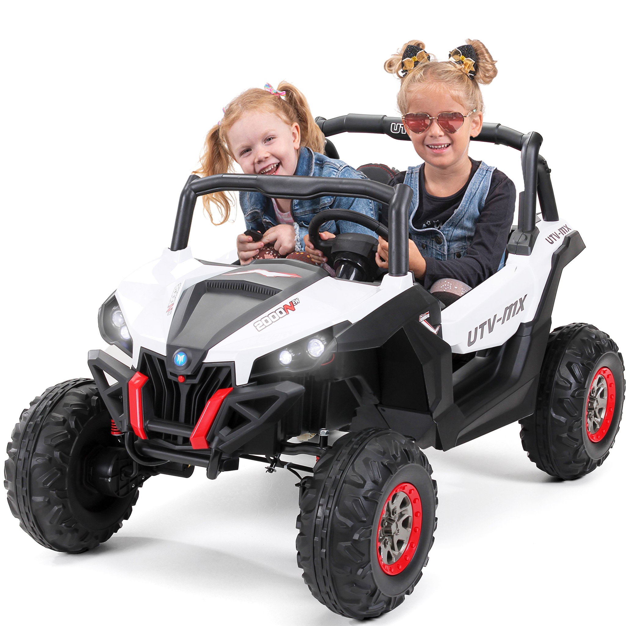 Kinder-Elektroauto UTV Buggy MX Allrad 4x4 (Schwarz Wei&szlig;) 