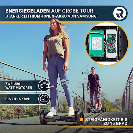 Kindermotorräder Galler - E-Balance Hoverboard ROBWAY X2 8,5' Reifen mit  App-Funktion