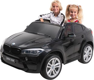 Kinder-Elektroauto BMW X6 M F16 XXL, 2-Sitzer, lizenziert, 240 Watt, Fernbedienung, LEDs, EVA-Reifen (Schwarz) 