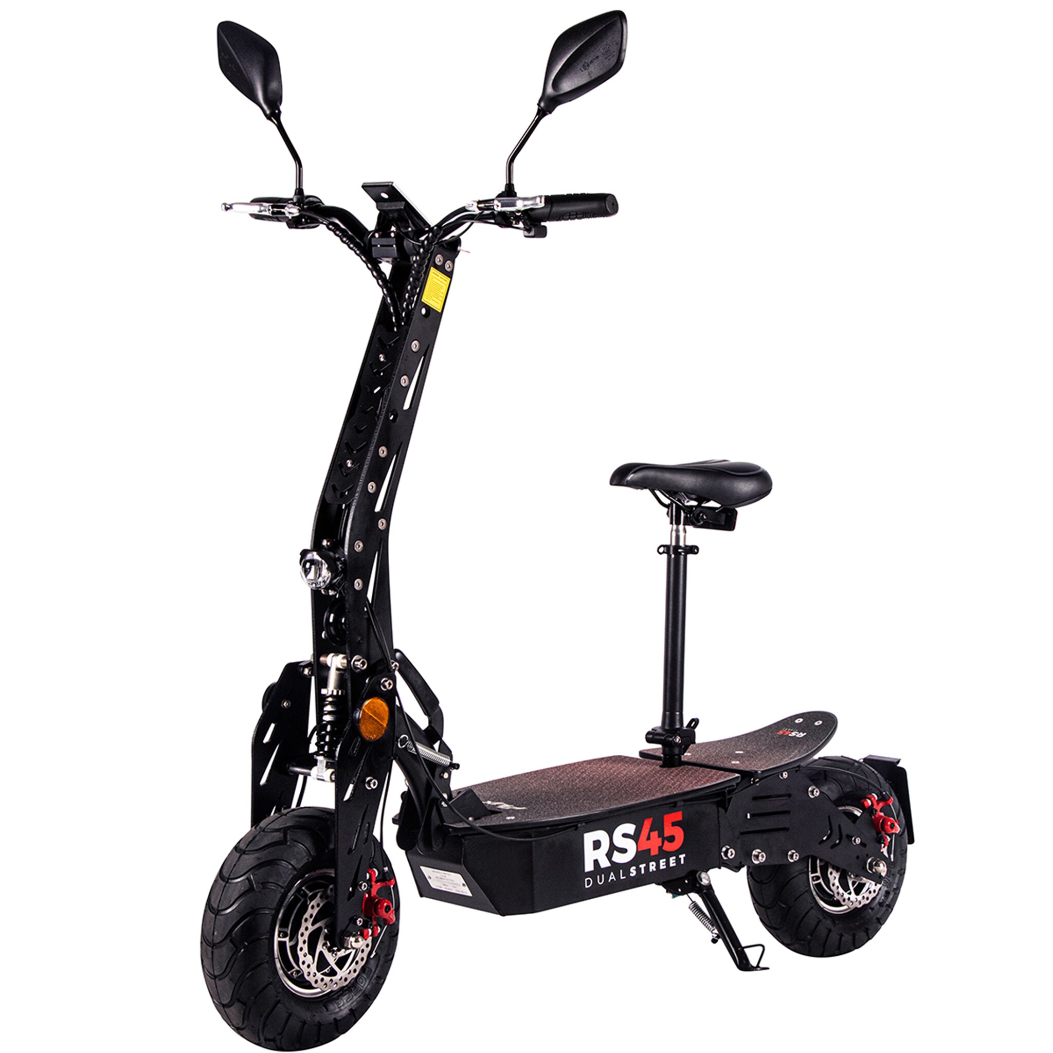 eFlux RS45 Pro E-Scooter, mit Stra&szlig;enzulassung, Sitz, 45 km/h, 2.000 Watt, Allrad-Antrieb, klappbar (Schwarz) 