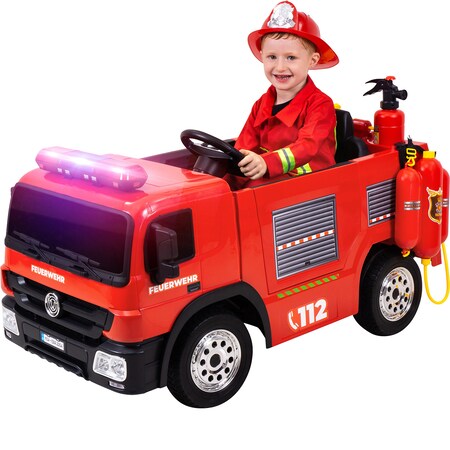 Kinder-Elektro-Feuerwehrauto SX1818, Spritze, Sirene, Blaulicht, 70 Watt,  Servolenkung, Bluetooth bei Marktkauf online bestellen