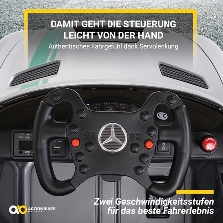 Kinder Elektroauto Mercedes AMG GT4 Sport Edition Lenkrad