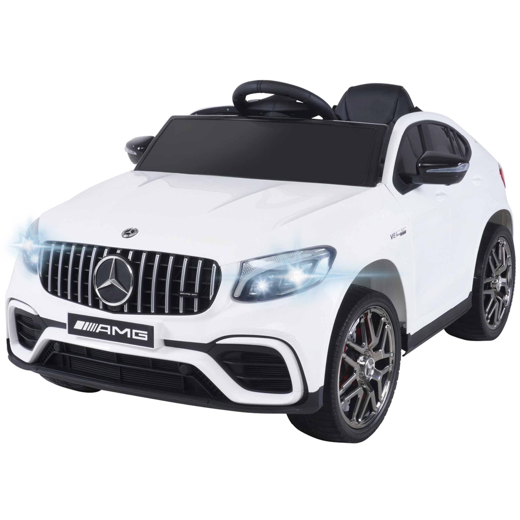 Kinder-Elektroauto Mercedes AMG GLC 63S Coup&eacute;, 4x4-Antrieb, Fernbedienung, 140 Watt, LED, EVA-Reifen (Wei&szlig;) 