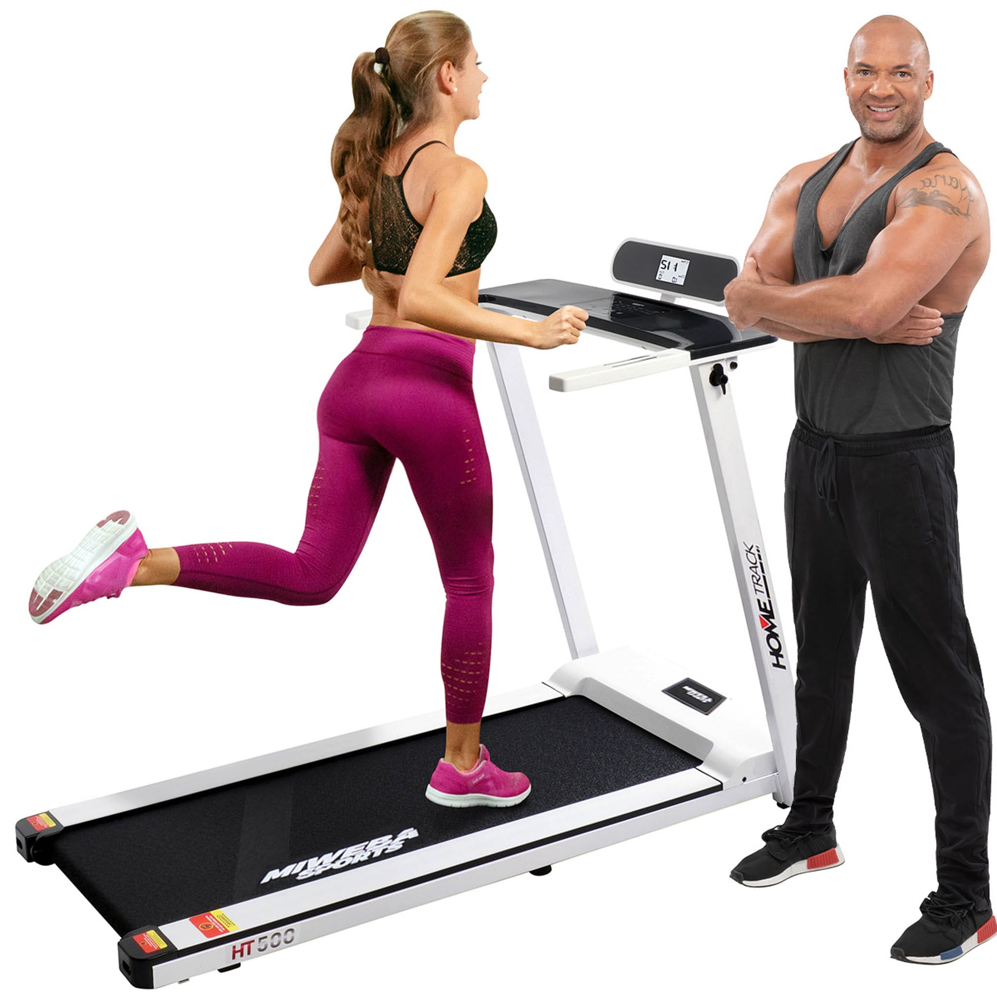 Miweba Sports Laufband Home Track HT500, klappbar, 1-14 km/h, Handy/-Tablethalter, 12 Programme (Wei&szlig;) 