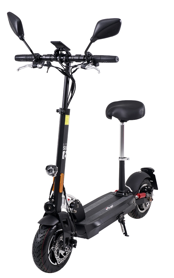 eFlux Lite Six E-Scooter 1000 Watt mit Stra&szlig;enzulassung, 40 km/h, verstellbarer Sitz, Lithium-Akku 