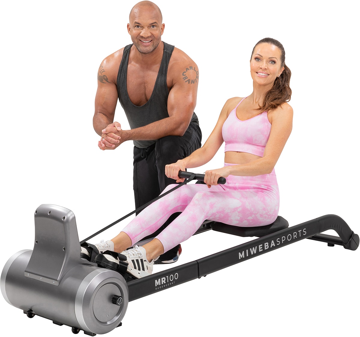 Miweba Sports Ruderger&auml;t MR100, Rudermaschine kompakt, Schaumstoff-Sitz, Display, Magnetbremse (Grau) 