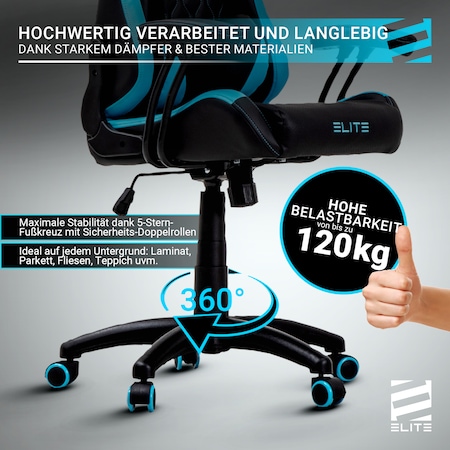 ELITE Gaming-Stuhl für Kinder PULSE, ergonomisch, bis 120kg, verstellbare  Höhe, Wippmechanik, Kissen (Weiß/Pink) bei Marktkauf online bestellen