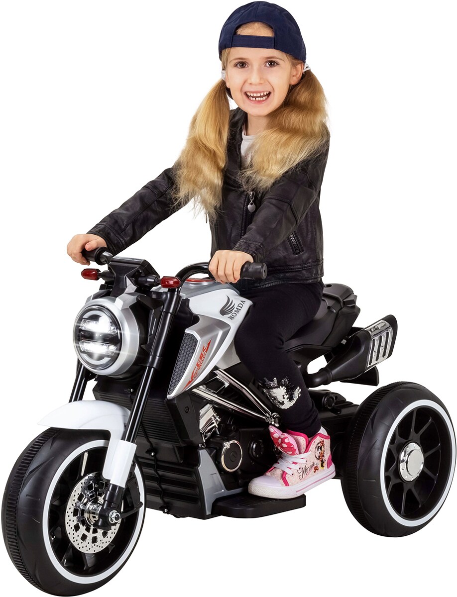 Kindermotorrad Cruiserbike, Motorsound, Bremsautomatik, 36 Watt, 2x 6 Volt, Hartplastikreifen, LED (Wei&szlig;) 