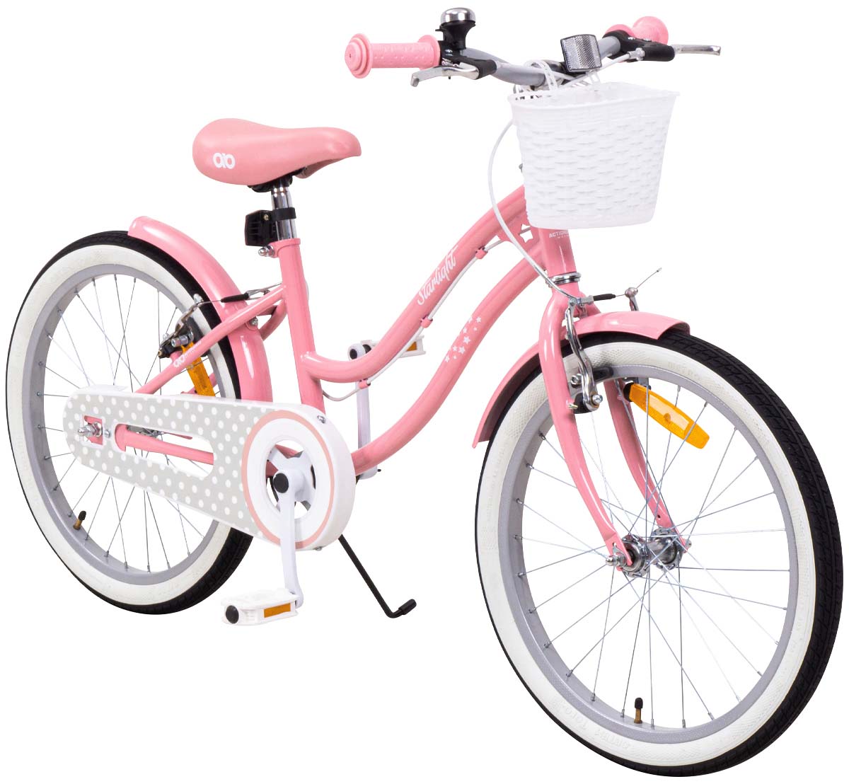 Actionbikes Kinderfahrrad Starlight 20 Zoll, Rosa, Fahrradst&auml;nder, Korb, Klingel, Kettenschutz (Classic) 