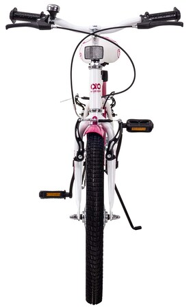 Actionbikes Kinderfahrrad Butterfly 20 Zoll, Pink, Fahrradständer,  Kettenschutz, Antirutschgriffe (Weiß/Pink)