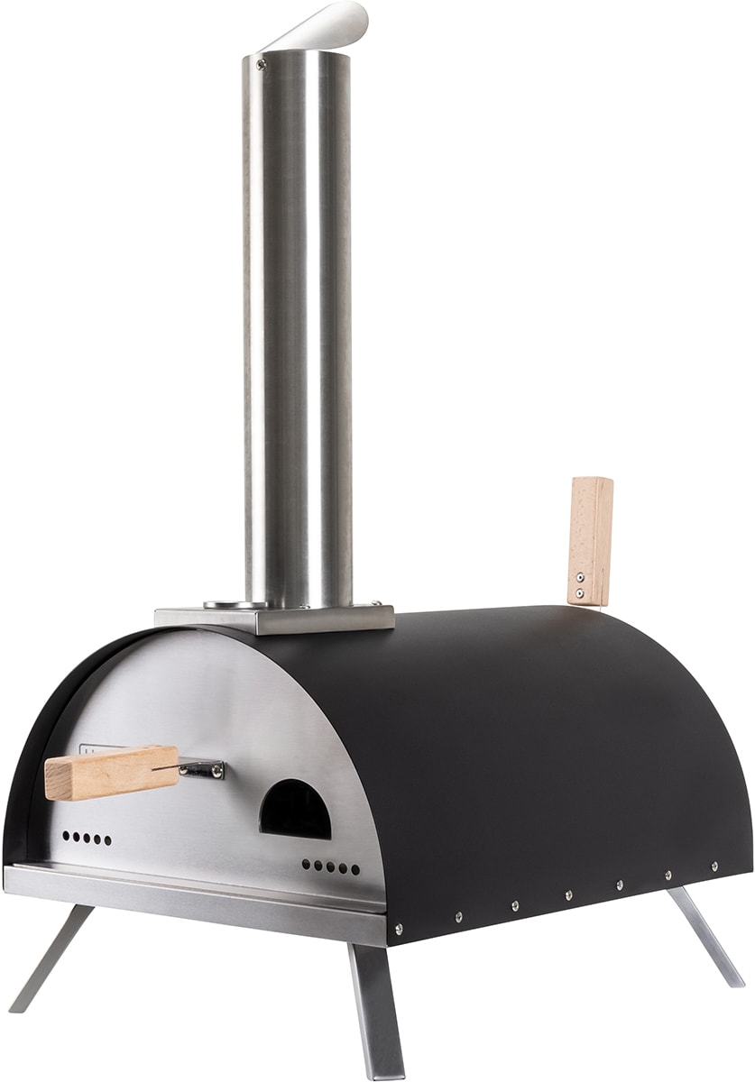 Heidenfeld Pizzaofen Neapel, Pelletpizzaofen, 500&deg;, Pizzastein, Edelstahl, Thermometer (Pellet) 