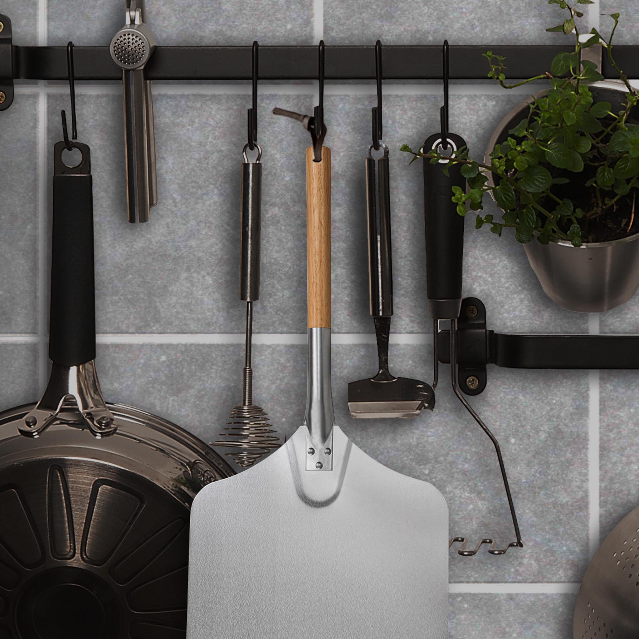 TOYANDONA Pizzaschieber Aus Aluminium - Spiralförmiger Pizzaheber Mit Abnehmbarem Holzgriff