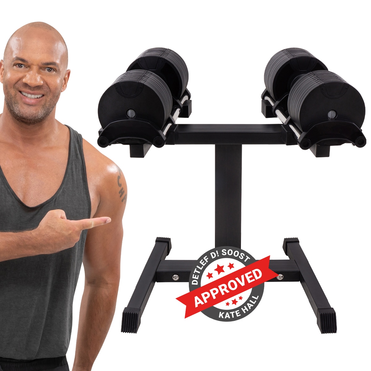 Miweba Sports Hantelst&auml;nder f&uuml;r verstellbare Kurzhanteln VH100/VH200, Stahl, stabile Hantelablage 