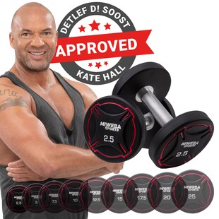 Miweba Sports Kurzhantel-Set RH100, Stahl-Hantelset, 2,5-25 kg, PEV-Ummantelung, bodenschonend (2x 2,5 Kg) 
