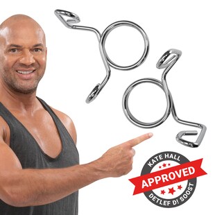 Miweba Sports Federverschluss, 2er-Set, für Olympiastangen mit ø 50/51mm, Hantelverschluss aus Stahl 