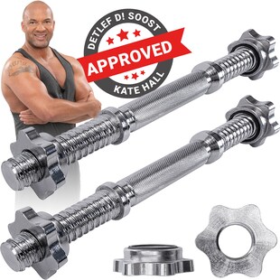 Miweba Sports Kurzhantelstange KH100, Sternverschluss, 35cm, Ø30mm, bis 40 kg, Stahl, 2er-Set (2 Stück) 