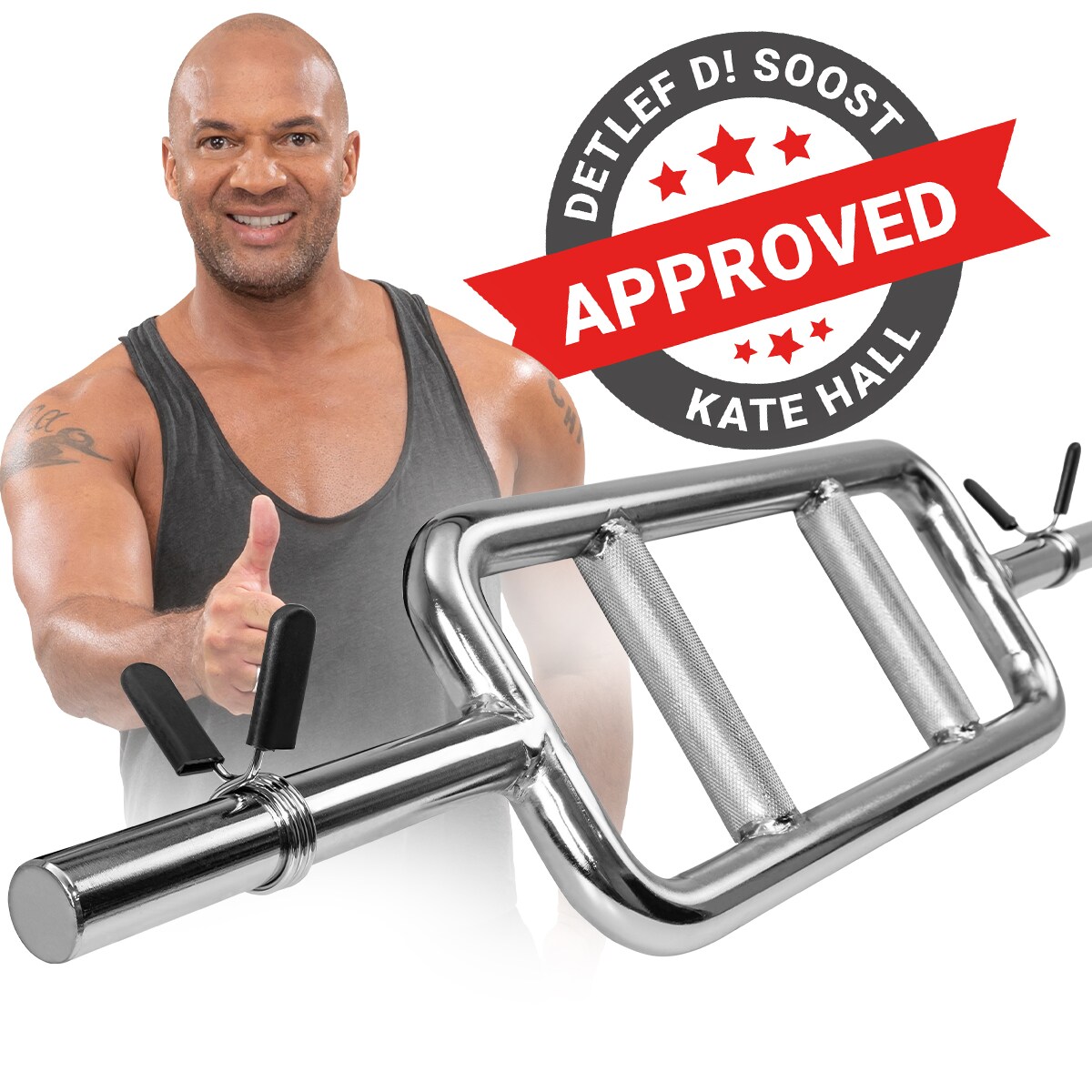 Miweba Sports Trizepstrainer TT101, &Oslash;30 mm, Federverschluss, 90 cm, 230 kg, Trizepsstange aus Stahl 