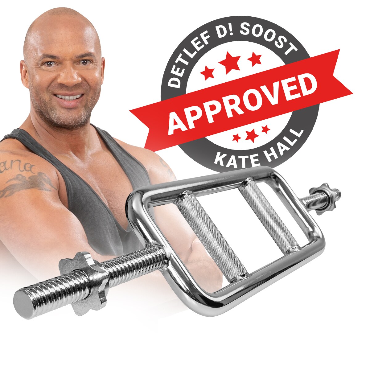 Miweba Sports Trizepstrainer TT100, &Oslash;30 mm, Sternverschluss, 90 cm, 230 kg, Trizepsstange aus Stahl 