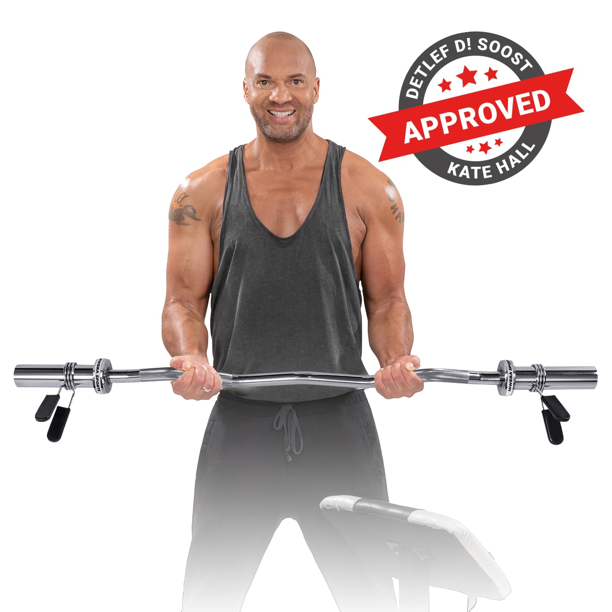 Miweba Sports Profi SZ-Stange Olympia CS201, Federverschluss, 120 cm, &Oslash; 50 mm, bis 320 kg, Stahl 