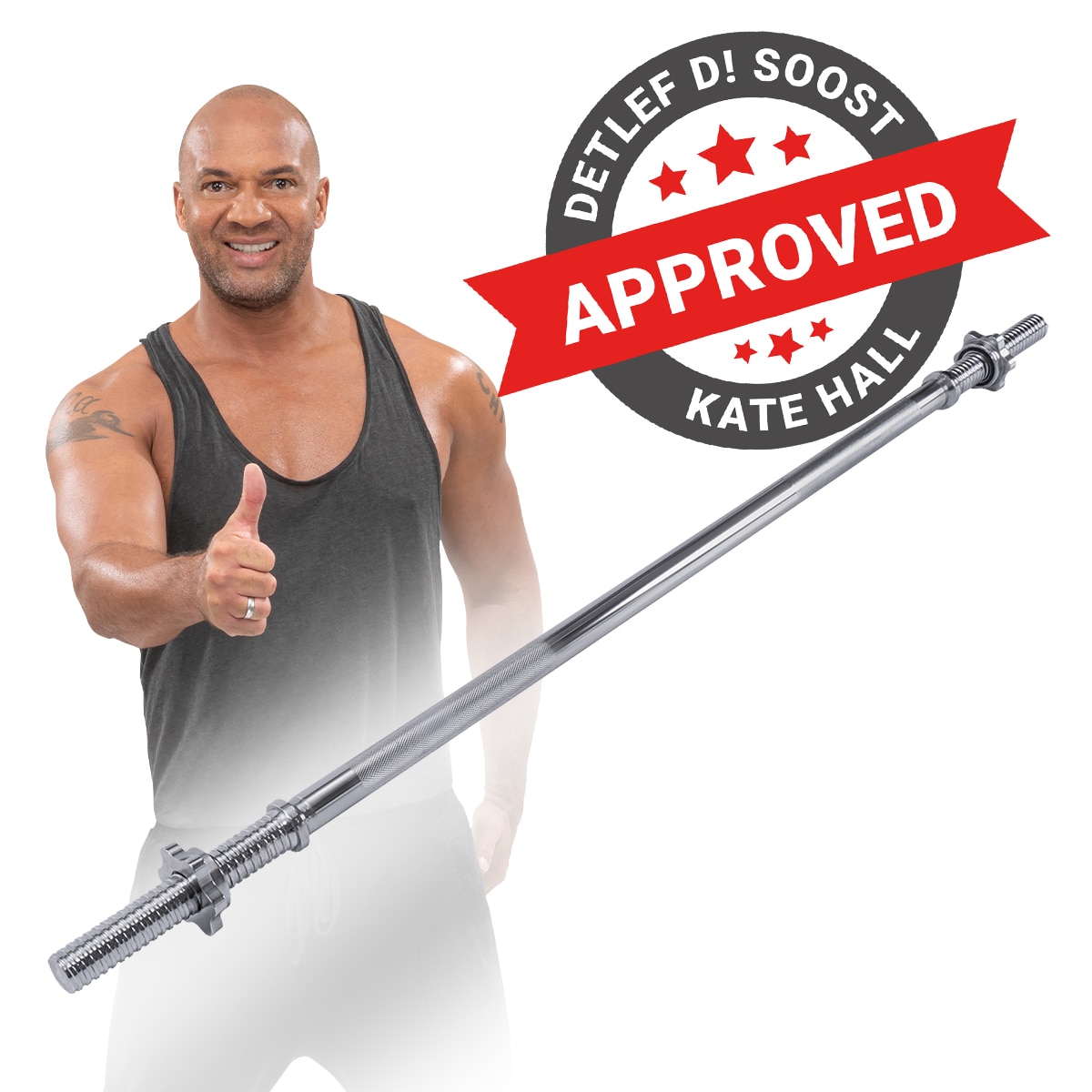 Miweba Sports Langhantelstange LH100, Sternverschluss, 120 cm, &Oslash;30mm, bis 230 kg, Stahl-Hantelstange 