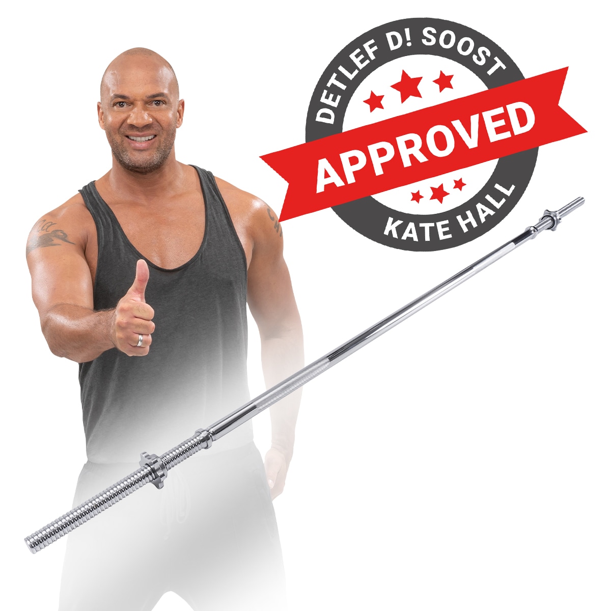 Miweba Sports Langhantelstange LH400, Sternverschluss, 180 cm, &Oslash;30mm, bis 230 kg, Stahl-Hantelstange 