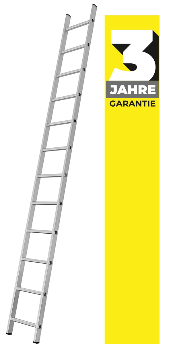 Craftfull Anlegeleiter CF-106C, Aluminium-Leiter, 2-3,8 Meter, 3 J. Garantie, Hartgummif&uuml;&szlig;e, 150 kg (3.2 Meter) 