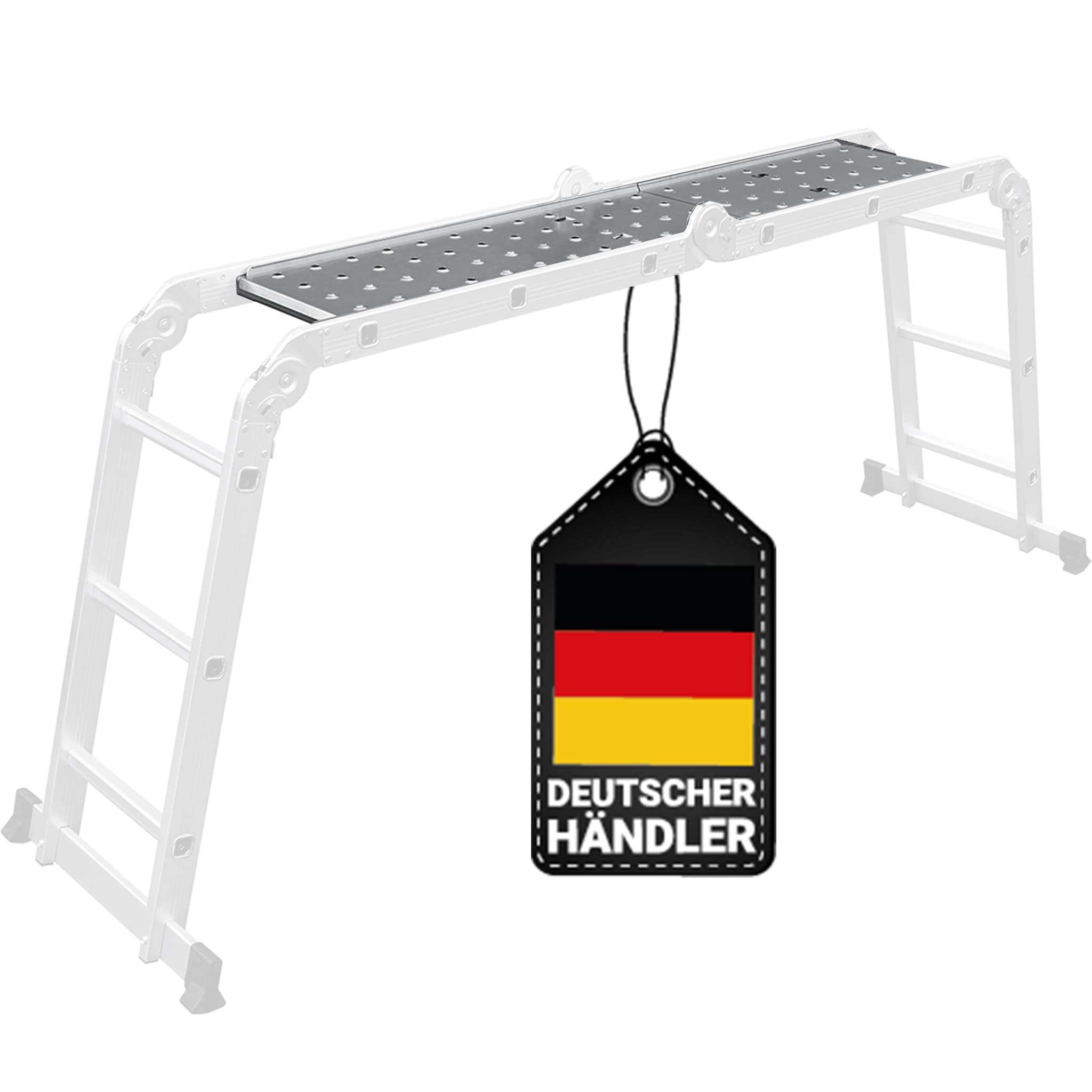 Craftfull Arbeitsplattform f&uuml;r Mehrzweckleiter CF-104A, Anti-Rutsch-Trittfl&auml;che, 150 kg (CF-104A 4x3) 