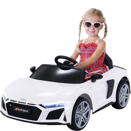 Kinder-Elektroauto Audi R8 Spyder lizenziert, 60 Watt, LED-Scheinwerfer,  Musik, Hupe, Fernbedienung, (Weiß) bei Marktkauf online bestellen