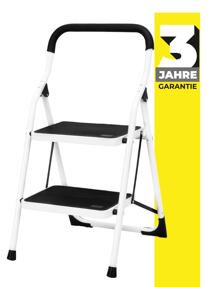Craftfull Klapptritt CF-132A, Anti-Rutsch-Trittfl&auml;che und -f&uuml;&szlig;e, 2-5 Stufen, Halteb&uuml;gel geschwungen (2 Stufen) 