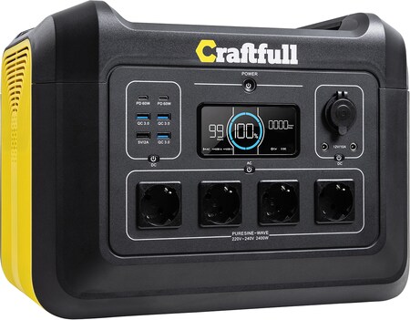 Craftfull Powerstation Adventure CP-2400, 2232 Wh, 2400 Watt, Lithium-Akku,  230-V-Steckdosen, USB bei Marktkauf online bestellen