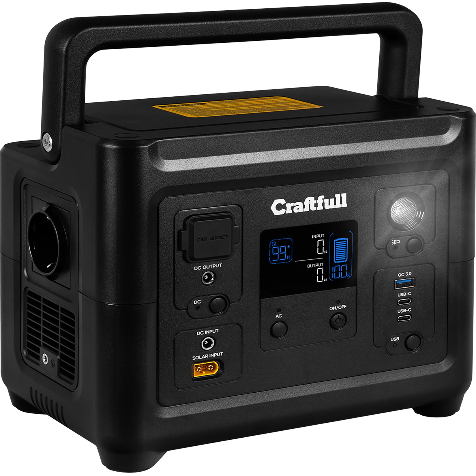 Powerstation Fast Charge PS500, 500 Watt, tragbar, Lithium-Akku, USB, 12 V, 230 V, MPPT