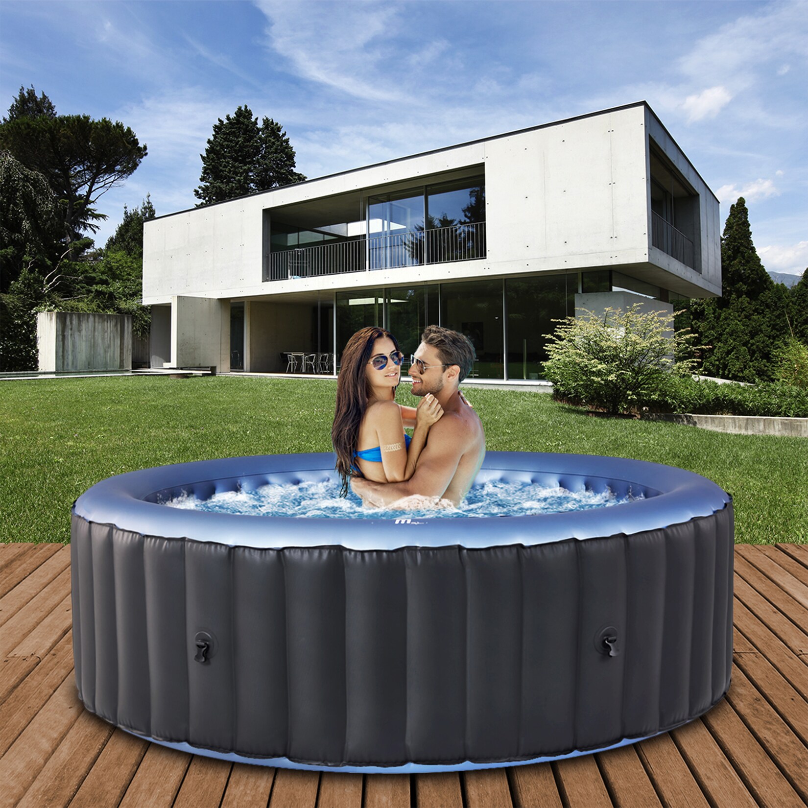 Miweba  Whirlpool Comfort Bergen C-BE082, Garten & Outdoor-Whirlpool aufblasbar, 8 Personen