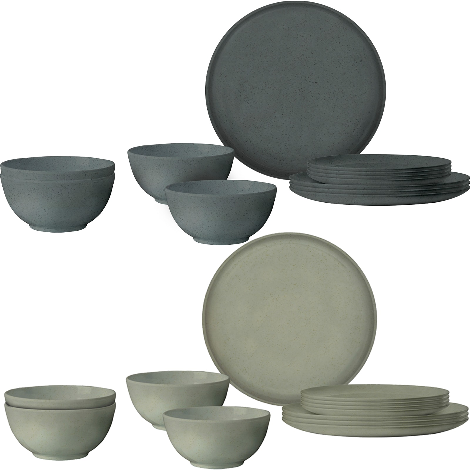 BRUNNER Campinggeschirr Set Midday RPET Tierra Camping Teller Sch&uuml;ssel 12 teilig Farbe: Hellgr&uuml;n 