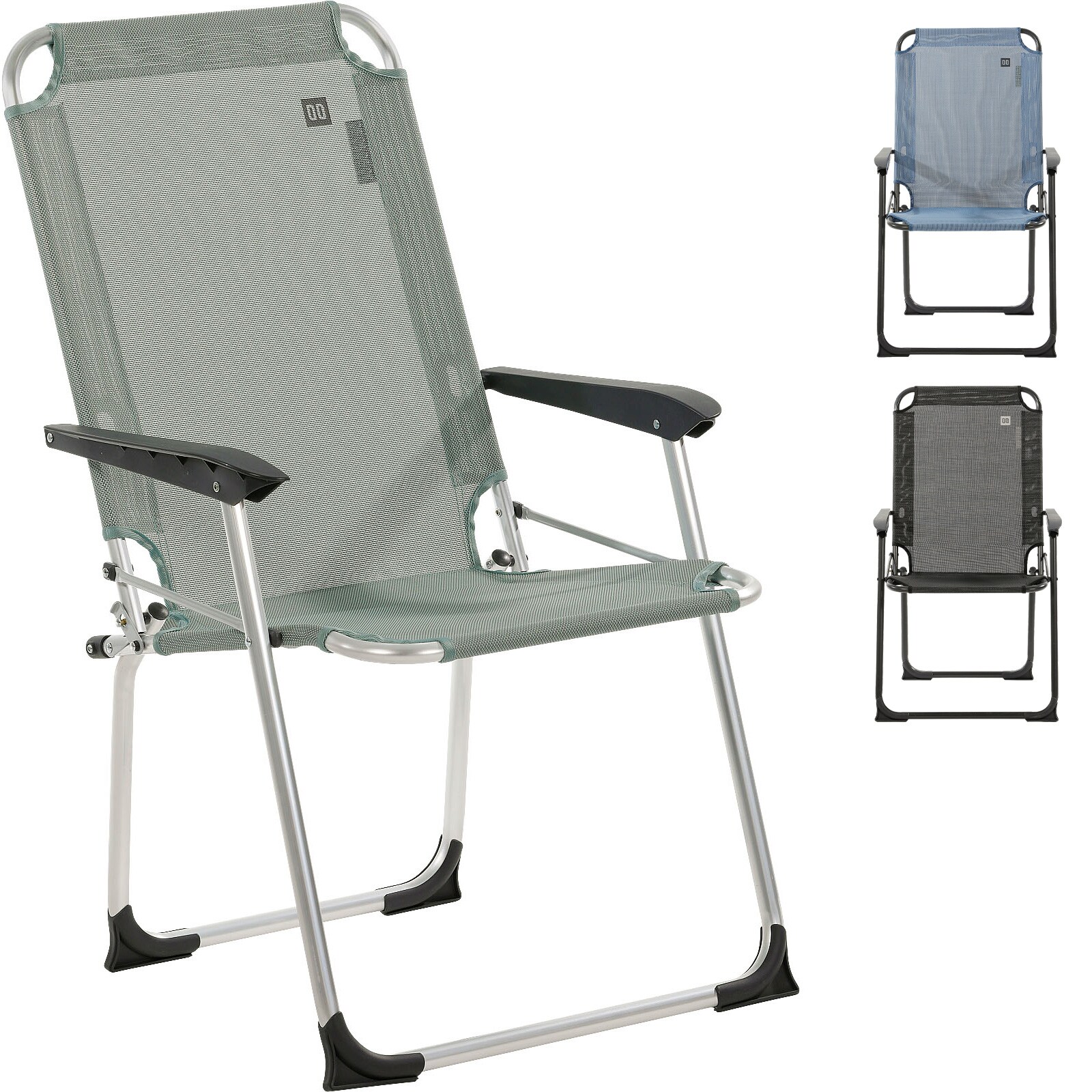TRAVELLIFE Campingstuhl Como Compact Camping Faltstuhl Klappstuhl Hohe Lehne Alu Farbe: Blend grey 