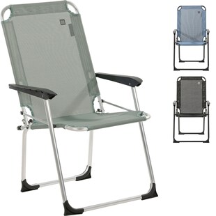 TRAVELLIFE Campingstuhl Como Compact Camping Faltstuhl Klappstuhl Hohe Lehne Alu Farbe: Blend grey 