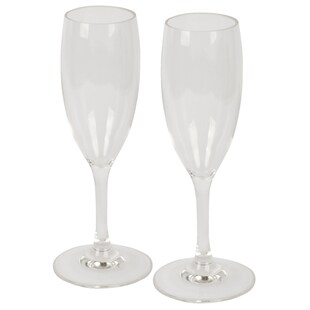 BO-CAMP 2er Set Sekt Gläser - Camping Champagner Flöte Polycarbonat Trink Glas 