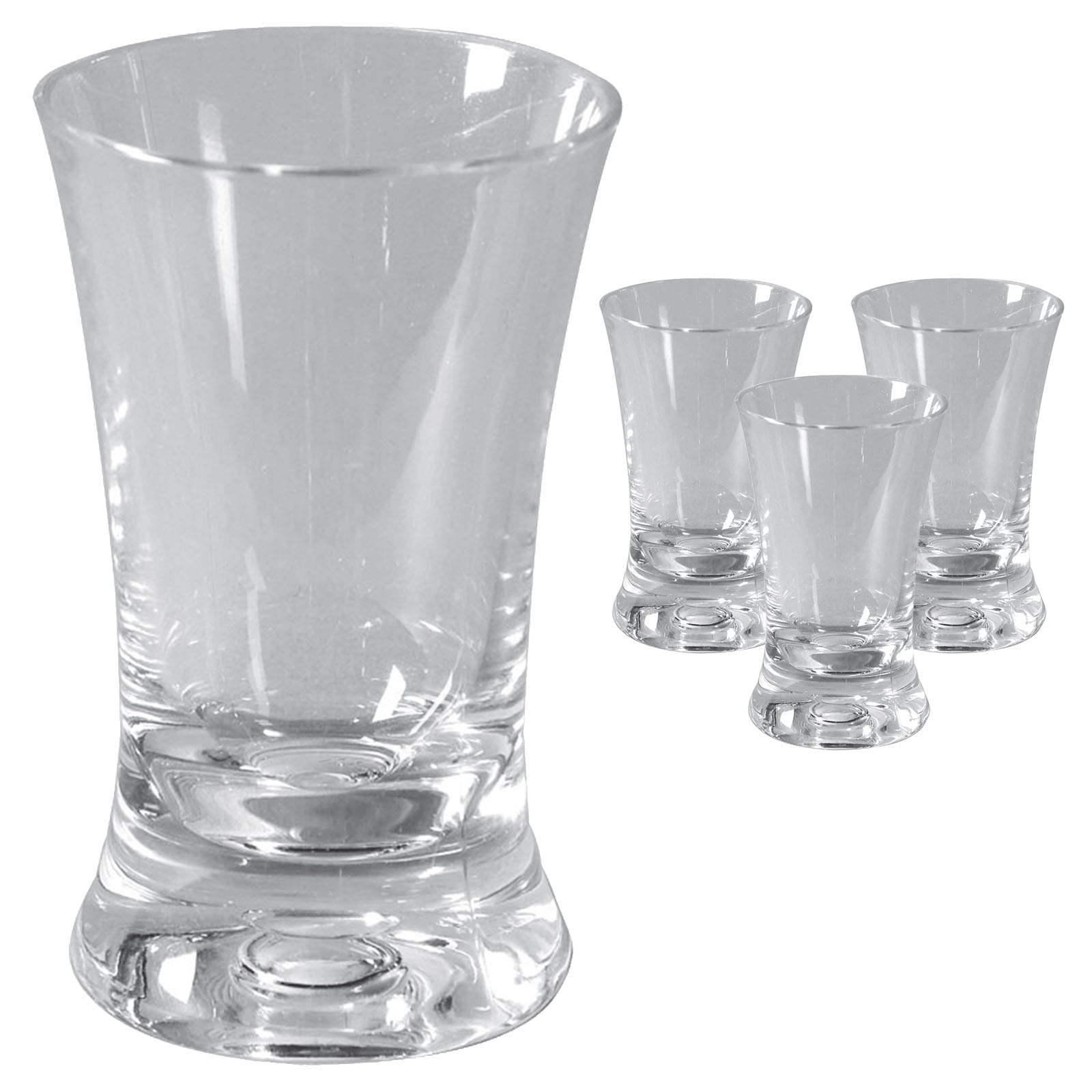 BO-CAMP 4er Set Schnaps Gl&auml;ser Camping Kurze Shots Kunststoff Glas Pinnchen 45ml 