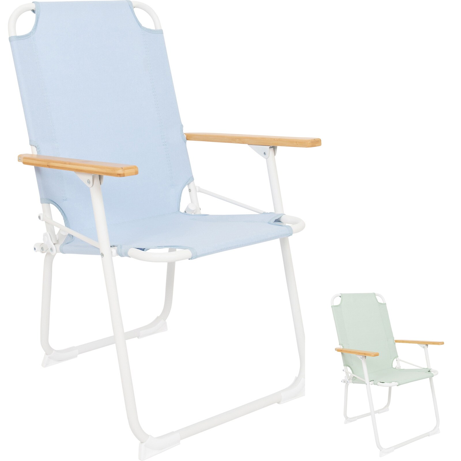 BO-CAMP Campingstuhl Mosset M Garten Klappstuhl Faltstuhl Faltbar Alu Holz 100kg Farbe: blau 